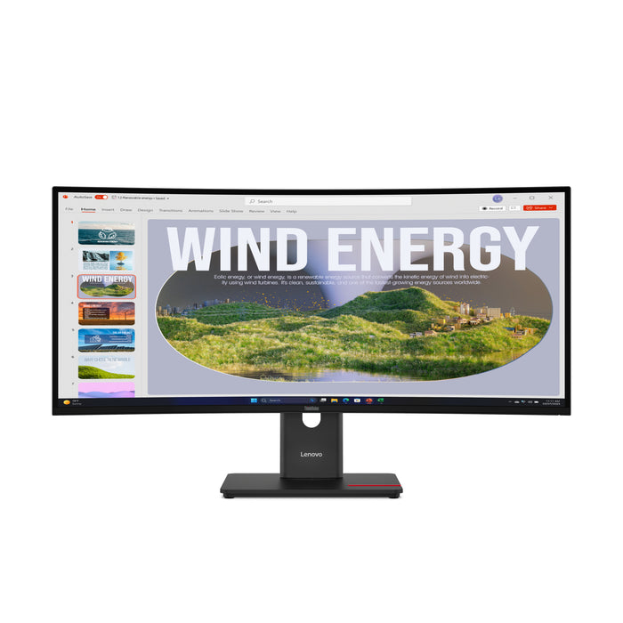 Lenovo ThinkVision T34WD-40, 86.4 cm (34"), 3440 x 1440 pixels, Wide Quad HD, LED, 6 ms, Black