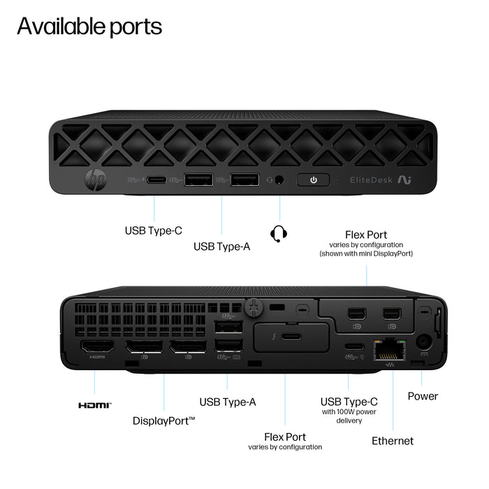 HP EliteDesk 8 G1a Next Gen, 2 GHz, AMD Ryzen™ AI 5, 340, 32 GB, 1 TB, Windows 11 Pro