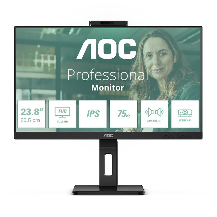 AOC 24P3QW, 60.5 cm (23.8"), 1920 x 1080 pixels, Full HD, 4 ms, Black