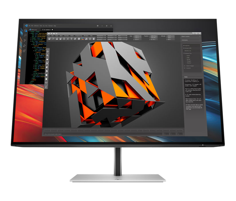 HP Series 7 Pro 24 inch WUXGA Monitor - 724pn, 61 cm (24"), 1920 x 1200 pixels, WUXGA, LCD, 5 ms, Black, Silver