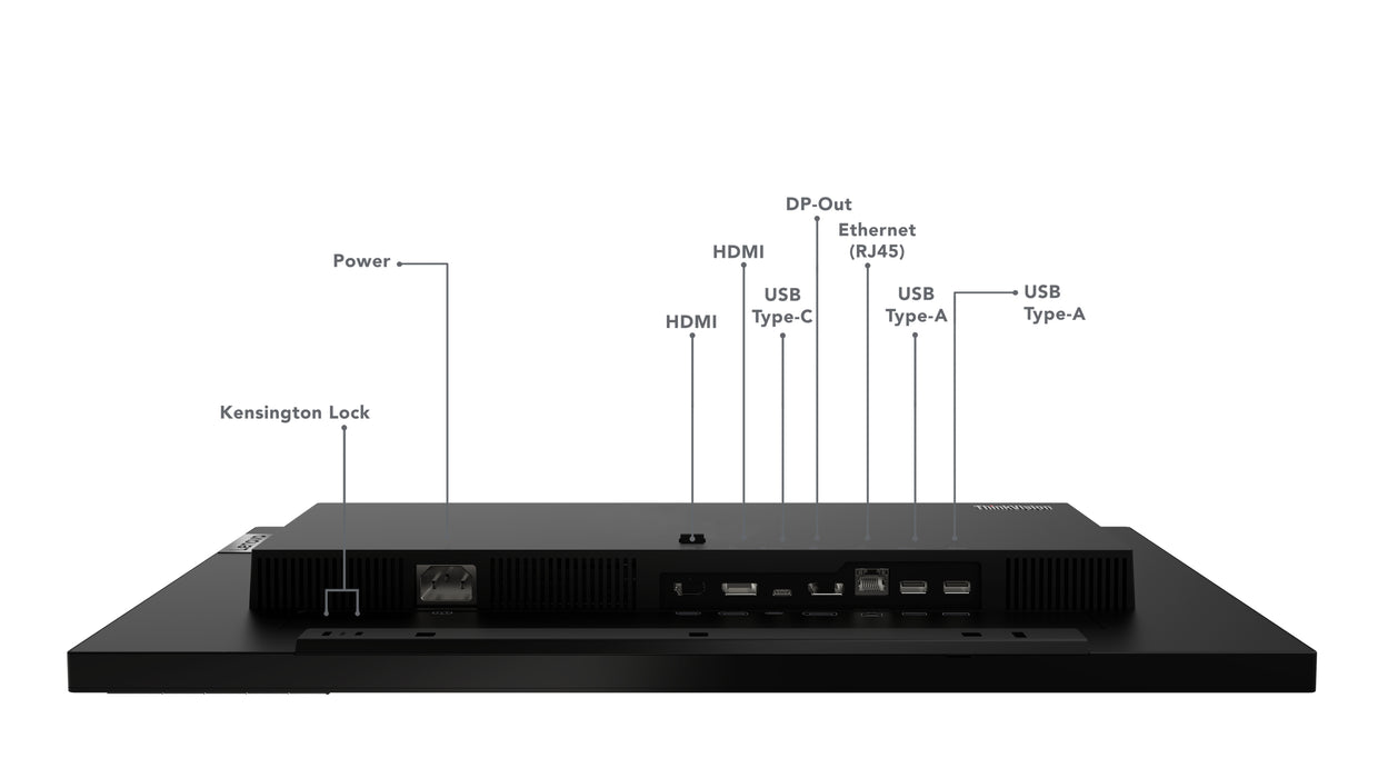 Lenovo ThinkVision T24m-20, 60.5 cm (23.8"), 1920 x 1080 pixels, Full HD, LED, 6 ms, Black