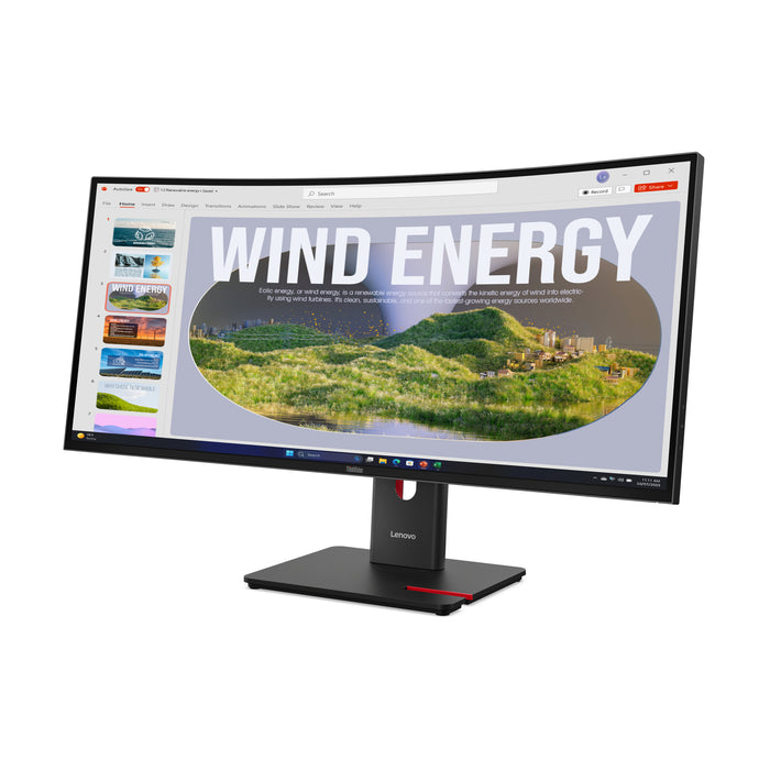 Lenovo ThinkVision T34WD-40, 86.4 cm (34"), 3440 x 1440 pixels, Wide Quad HD, LED, 6 ms, Black