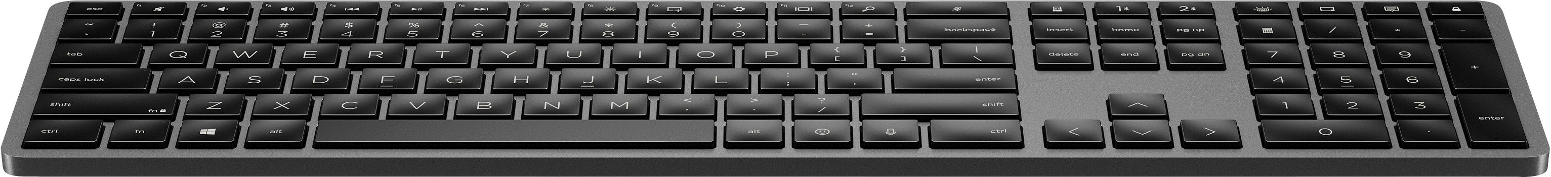 HP 975 Dual-Mode Wireless Keyboard, Full-size, Wireless, RF Wireless + Bluetooth, Scissor key switch, Black