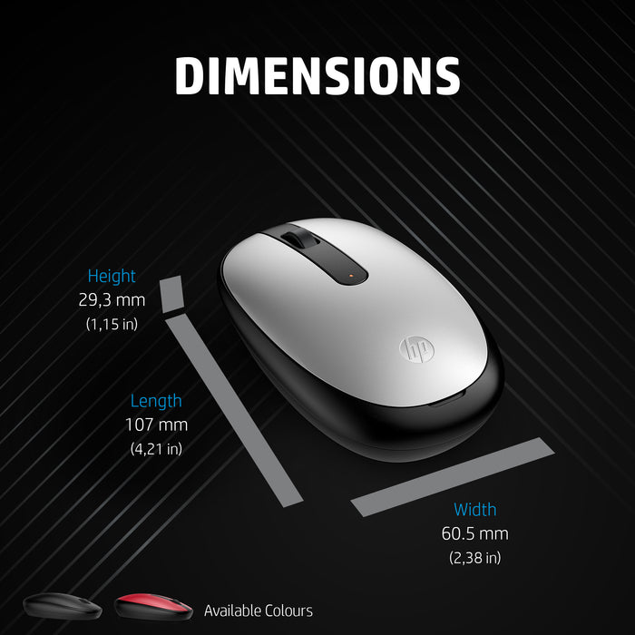 HP 240 Empire Red Bluetooth Mouse, Ambidextrous, Optical, Bluetooth, 1600 DPI, Red