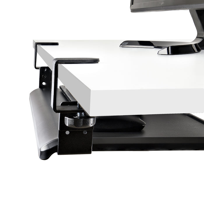 StarTech.com Under-Desk Keyboard Tray, Clamp-on Ergonomic Keyboard Holder, Up to 12kg (26.5lb), Sliding Keyboard and Mouse Drawer with C-Clamps, Height Adjustable Keyboard Tray (3.9/4.7/5.5 in) - TAA, Black, 12 kg, 32 mm, 700 x 310 mm, 828 mm, 340 mm