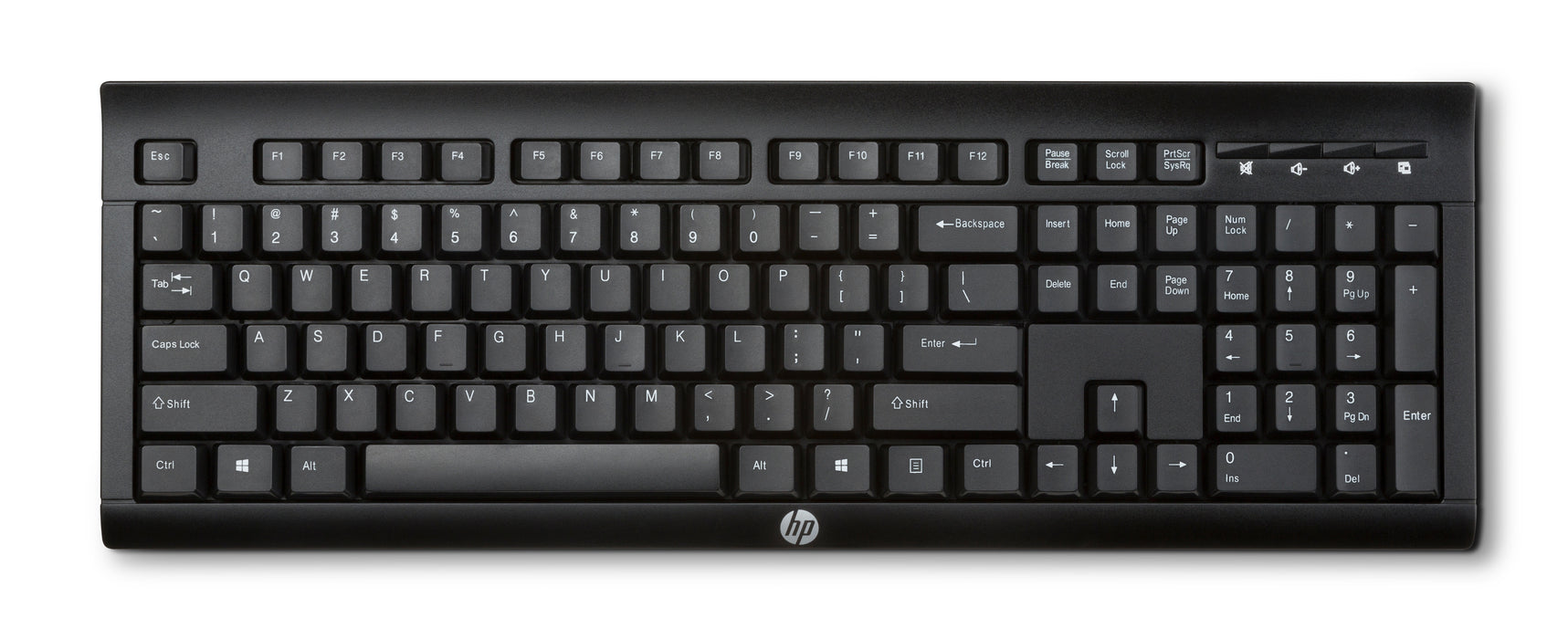 HP K2500 Wireless Keyboard, Full-size (100%), Wireless, RF Wireless, Black