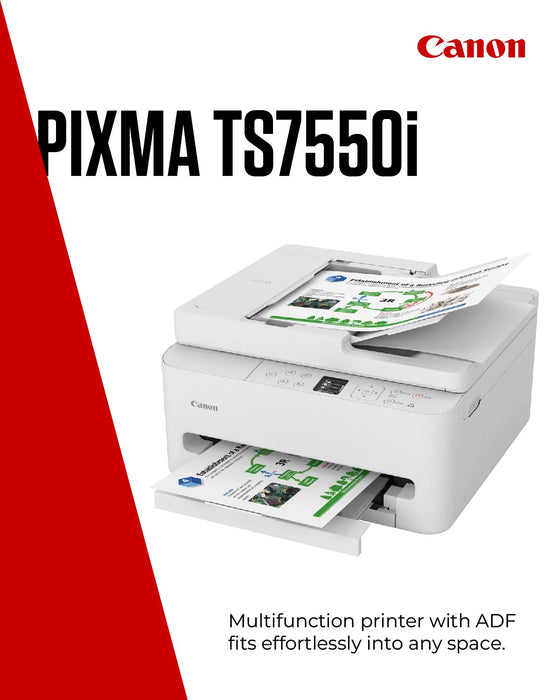 Canon PIXMA TS7550i, Inkjet, Colour printing, 1200 x 1200 DPI, A4, Direct printing, White