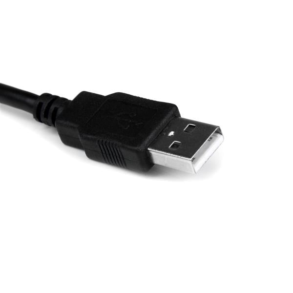 StarTech.com 1ft (30cm) 1-Port Professional USB to Serial Adapter Cable with COM Retention, USB to RS232 Adapter - TAA, DB-9, USB 2.0 A, 0.42 m, Black