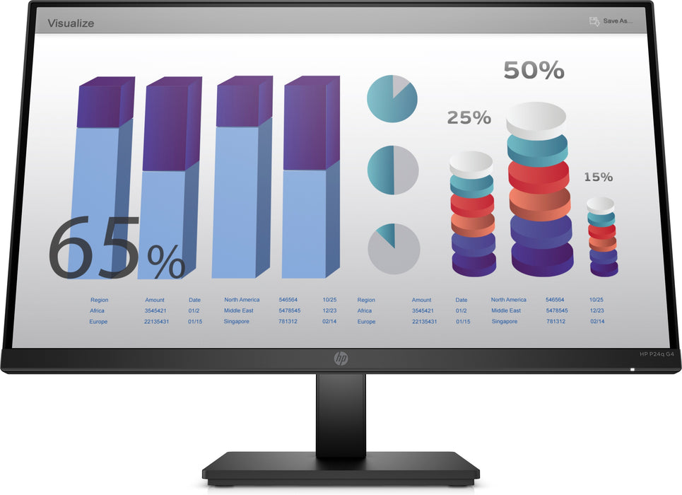 HP P24q G4, 60.5 cm (23.8"), 2560 x 1440 pixels, Quad HD, LED, 5 ms, Black