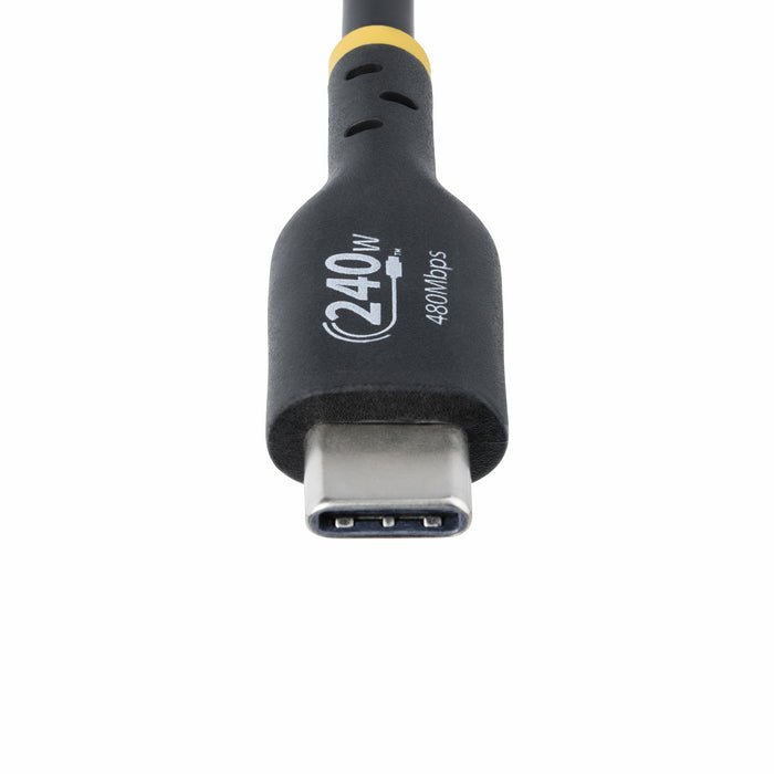 StarTech.com 10ft (3m) USB-C Charging Cable, Charge & Sync, 240W (5A) PD EPR, USB 2.0 Laptop Charger Cable, USB-IF Certified, TPE Jacket - Black USB C Charging Cord, 3 m, USB C, USB C, USB 2.0, 0.48 Gbit/s, Black