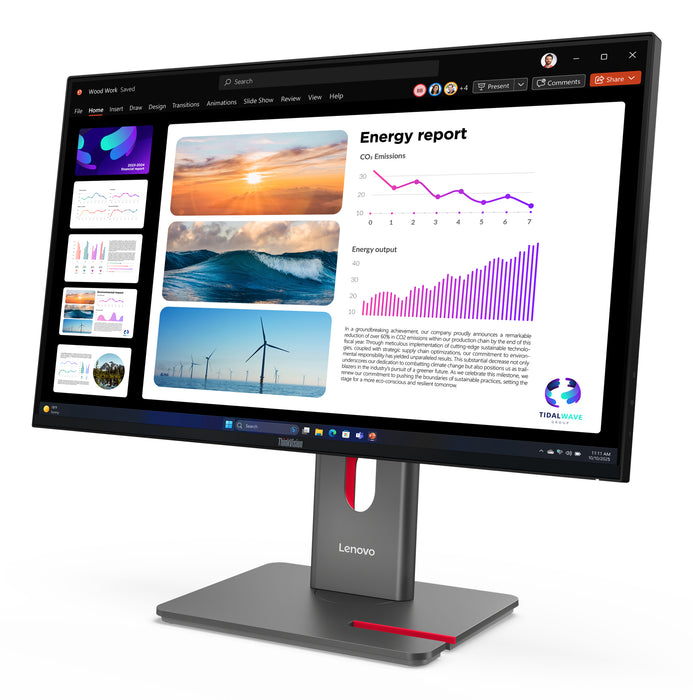 Lenovo ThinkVision P24Q-40 Monitor, 60.5 cm (23.8"), 2560 x 1440 pixels, Wide Quad HD, LED, 6 ms, Black