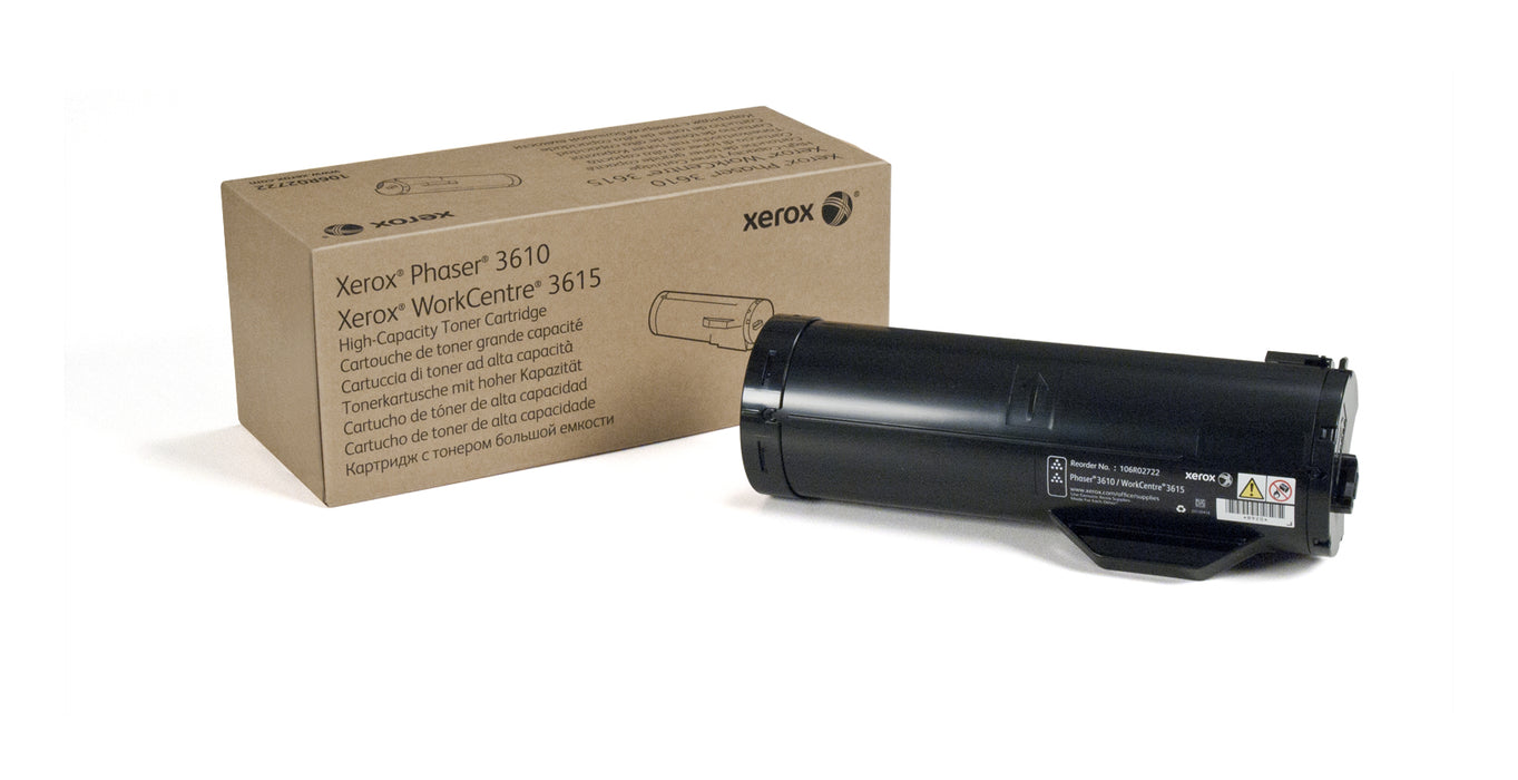 Xerox Genuine Phaser® 3610, WorkCentre® 3615 Black High capacity Toner Cartridge (14000 Pages) - 106R02722, 14000 pages, Black, 1 pc(s)