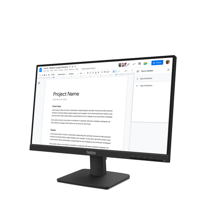 Lenovo ThinkVision S22-4e Monitor, 54.6 cm (21.5"), 1920 x 1080 pixels, Full HD, LED, 6 ms, Black