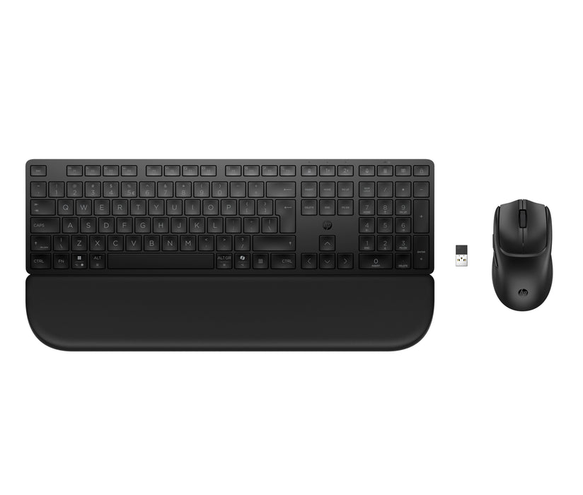 HP Multi-Device Dual-Mode Mouse and Keyboard Combo with Palm Rest 585C, Black, Mouse included