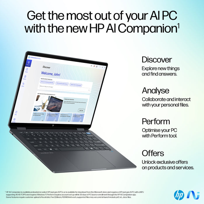 HP OmniBook Ultra Flip 14-fh0004na, Intel Core Ultra 7, 35.6 cm (14"), 2880 x 1800 pixels, 32 GB, 2 TB, Windows 11 Home