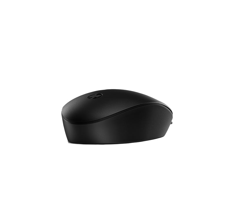 HP 125 Wired Mouse, Ambidextrous, Optical, USB Type-A, 1200 DPI, Black