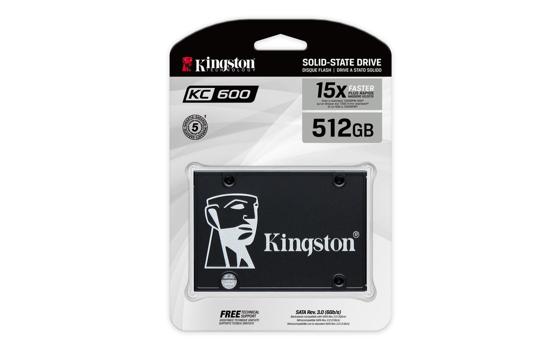 Kingston Technology 512G SSD KC600 SATA3 2.5", 512 GB, 2.5", 550 MB/s, 6 Gbit/s