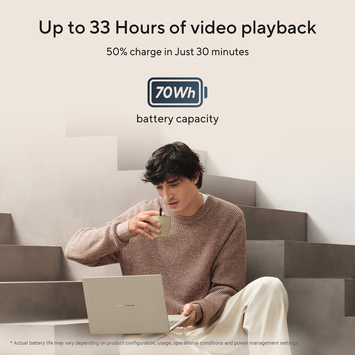 ASUS Zenbook A14 UX3407NA-QD148W, Snapdragon, 4 GHz, 35.6 cm (14"), 1920 x 1200 pixels, 16 GB, 1 TB