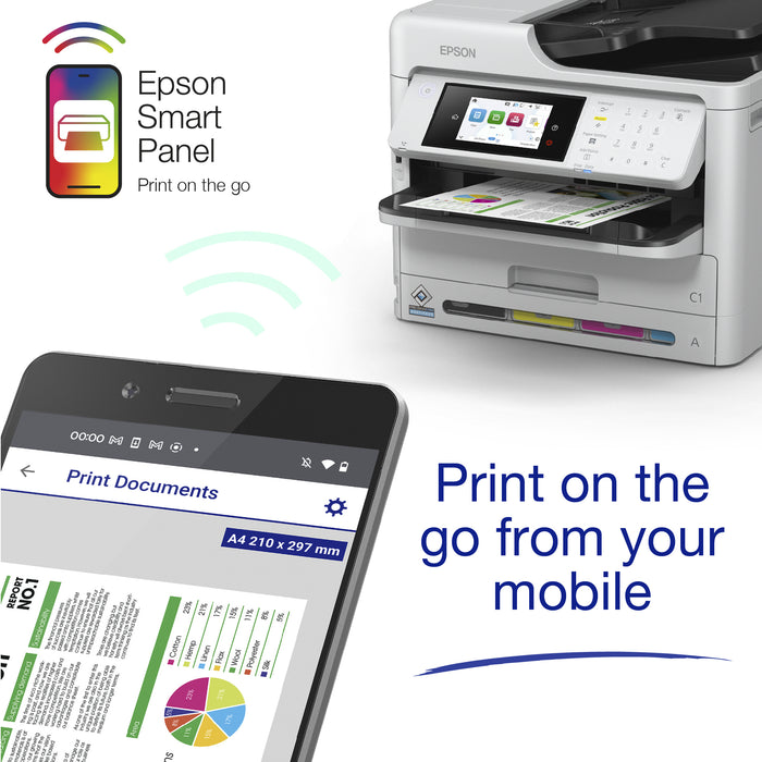 Epson WorkForce Pro WF-C5890DWF Printer, Inkjet, Colour printing, 4800 x 1200 DPI, A4, Direct printing, Black, Grey