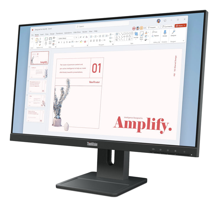 Lenovo ThinkVision E24-40 Monitor, 60.5 cm (23.8"), 1920 x 1080 pixels, Full HD, LCD, 6 ms, Black