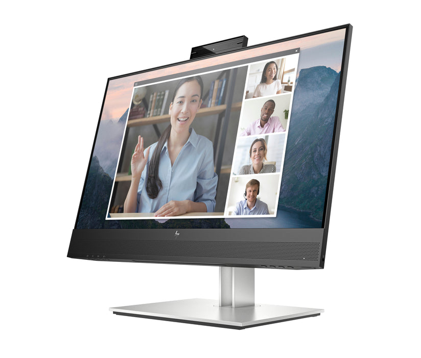 HP E24mv G4 FHD Conferencing Monitor, 60.5 cm (23.8"), 1920 x 1080 pixels, Full HD, LCD, 5 ms, Black, Silver