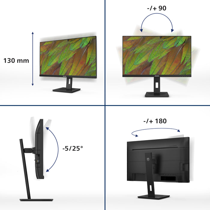 Philips 3000 series 27B1U3900/00, 68.6 cm (27"), 3840 x 2160 pixels, 4K Ultra HD, LCD, 4 ms, Black