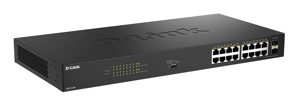 D-Link 18-Port Gigabit Unmanaged PoE Switch, Unmanaged, Gigabit Ethernet (10/100/1000), Power over Ethernet (PoE)
