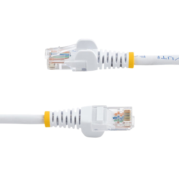 StarTech.com Cat5e Ethernet Patch Cable with Snagless RJ45 Connectors - 0.5 m, White, 0.5 m, Cat5e, U/UTP (UTP), RJ-45, RJ-45, White
