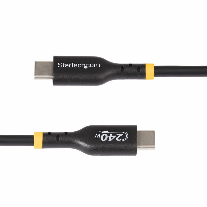 StarTech.com 3.3ft (1m) USB-C Charging Cable, Charge & Sync, 240W (5A) PD EPR, USB 2.0 Laptop Charger Cable, USB-IF Certified, TPE Jacket - Black USB C Charging Cord, 1 m, USB C, USB C, USB 2.0, 0.48 Gbit/s, Black