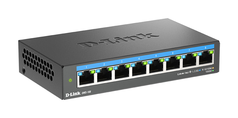 D-Link 8-Port Multi-Gigabit Unmanaged Switch, Unmanaged, 2.5G Ethernet (100/1000/2500), Desktop