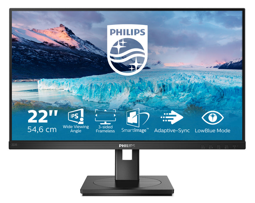 Philips S Line 222S1AE/00, 54.6 cm (21.5"), 1920 x 1080 pixels, Full HD, LCD, 4 ms, Black