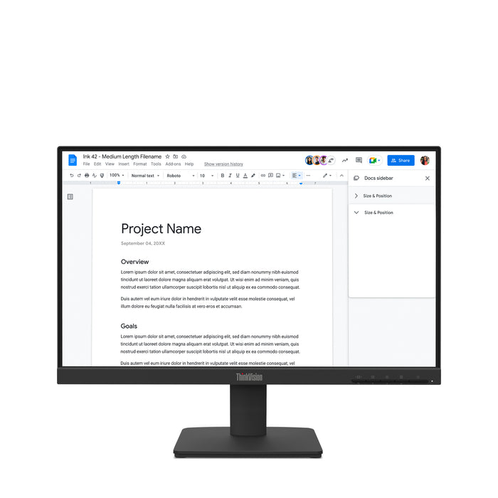 Lenovo ThinkVision S22-4e Monitor, 54.6 cm (21.5"), 1920 x 1080 pixels, Full HD, LED, 6 ms, Black