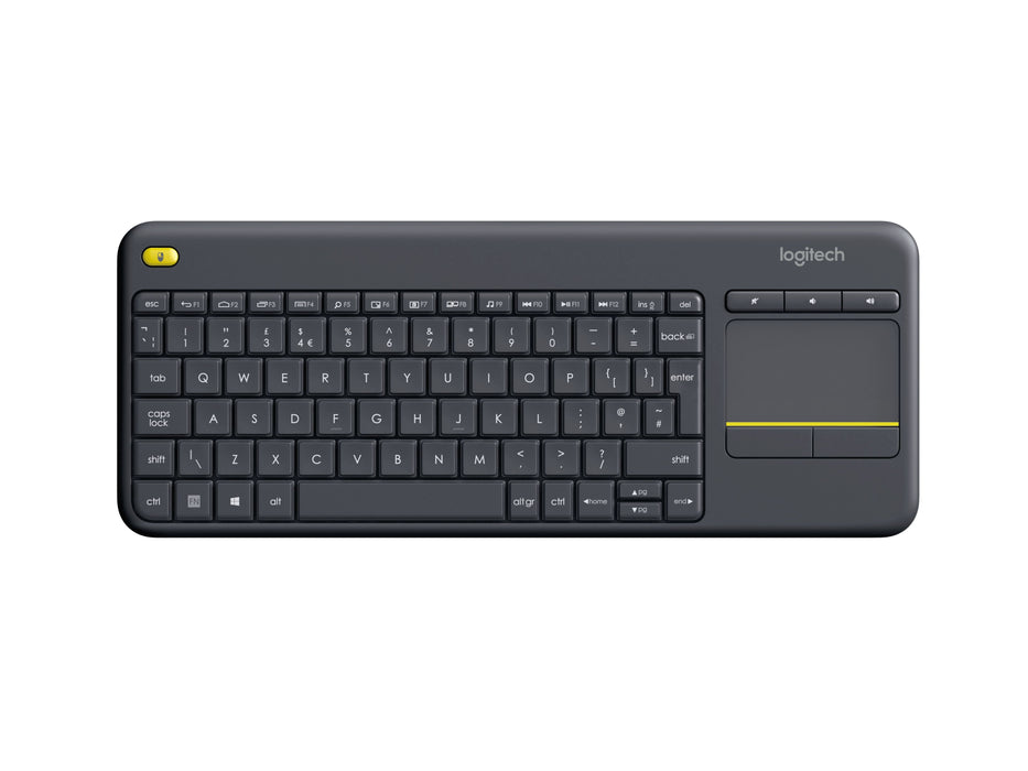 Logitech Wireless Touch Keyboard K400 Plus, Mini, Wireless, RF Wireless, QWERTY, Black