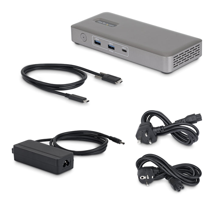 StarTech.com USB4 Docking Station, Driverless Dual 4K 144Hz for Mac and Windows, Universal USB-C Dock with DisplayPort, 100W PD and 2.5GbE, Wired, USB4, 10,100,1000,2500 Mbit/s, Grey, 10 Gbit/s, 8K Ultra HD