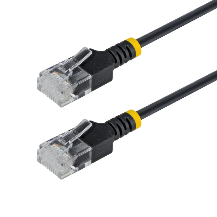 StarTech.com 1.5m Black Ultra Slim Cat6A Ethernet Cable, UTP, Pure Bare Copper Wire, 34AWG Slim RJ45 Network Patch Cord, Individually Tested, 1.5 m, Cat6a, U/UTP (UTP), RJ-45, RJ-45, Black