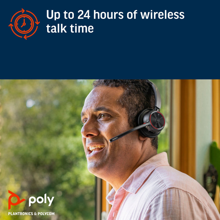 HP Poly Voyager 4310 USB-A Headset +BT700 dongle, Wired & Wireless, 122 g, Headset, Black