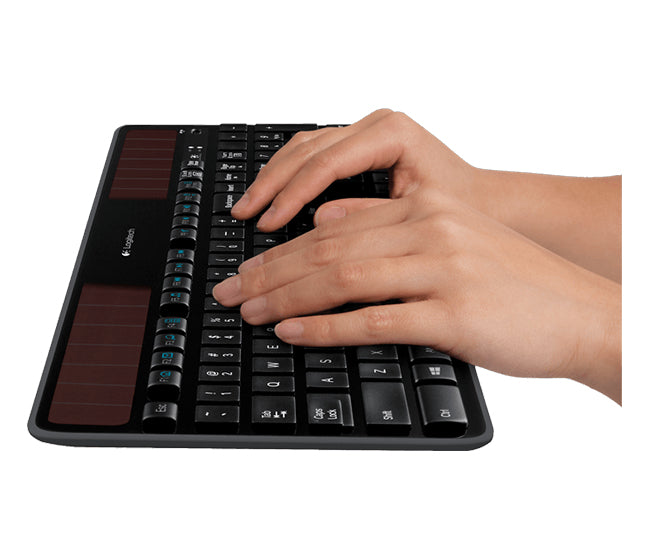 Logitech Wireless Solar Keyboard K750, Full-size (100%), Wireless, RF Wireless, QWERTY, Black