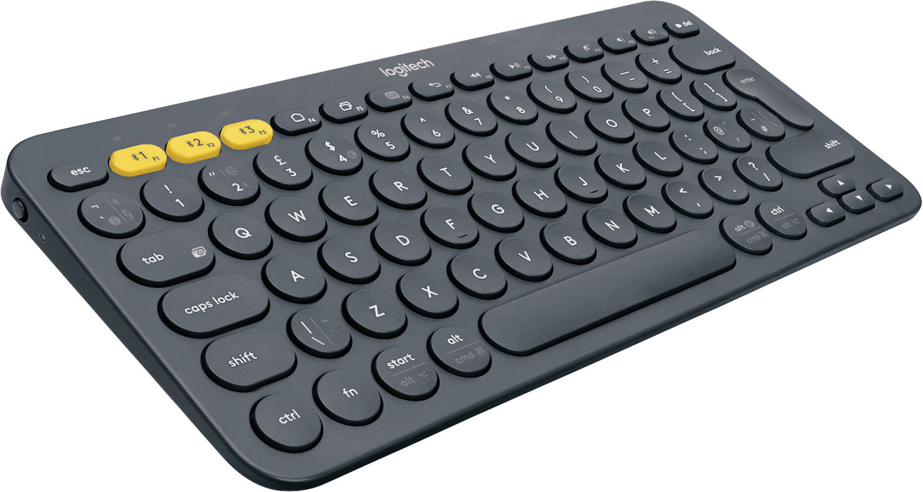 Logitech K380 Multi-Device Bluetooth Keyboard, Mini, Wireless, Bluetooth, QWERTY, Grey