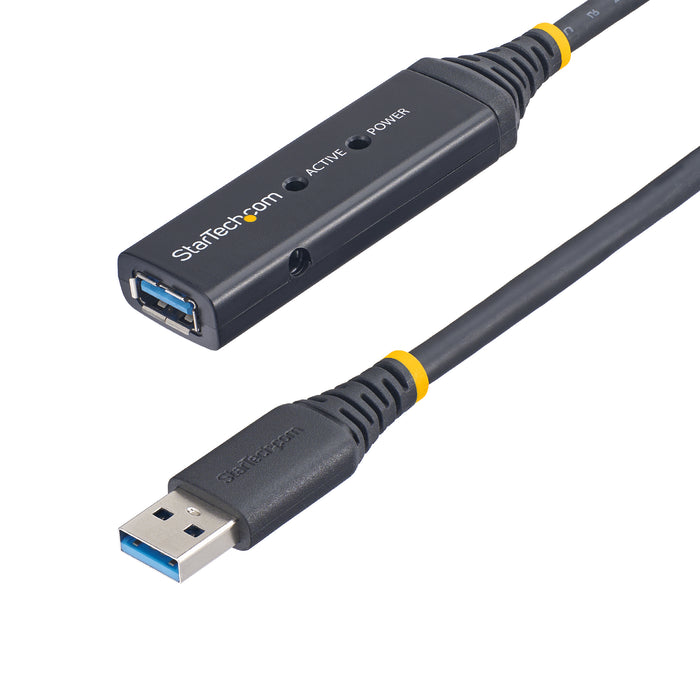 StarTech.com 10m (33ft) USB 3.0 (5Gbps) Active Extension Cable - M/F, 10 m, USB A, USB A, USB 3.2 Gen 1 (3.1 Gen 1), 5 Gbit/s, Black
