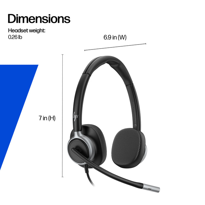HP Poly Mission 615 Monaural USB Wired Headset (Bulk), Wired, Office/Call center, 117.5 g, Headset, Black