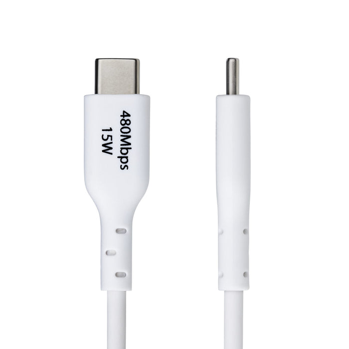 StarTech.com 3ft (1m) USB-A to USB-C Charging Cable, Charge & Sync, 3A, USB 2.0, TPE Jacket - White USB Charging Cord, 1 m, USB A, USB C, USB 2.0, 0.48 Gbit/s, White