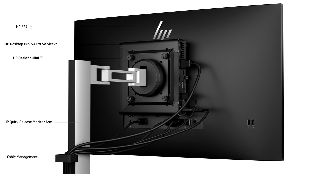 HP Series 5 Pro 27 inch QHD Monitor - 527pq, 68.6 cm (27"), 2560 x 1440 pixels, Quad HD, LCD, 5 ms, Black