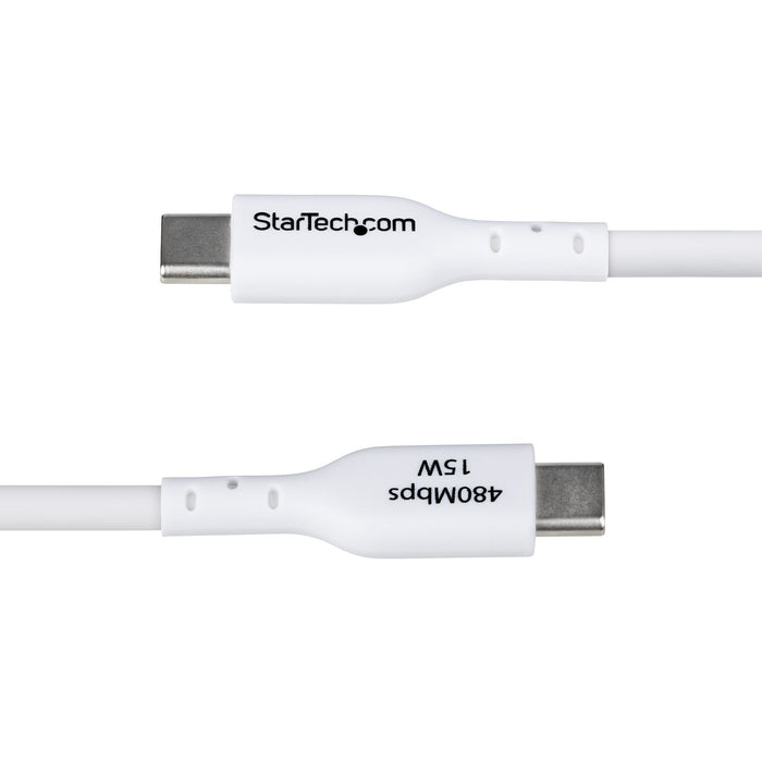 StarTech.com 3m (9.8ft) USB-A to USB-C Charging Cable, Charge & Sync, 3A, USB 2.0, TPE Jacket - White USB Charging Cord, 3 m, USB A, USB C, USB 2.0, 0.48 Gbit/s, White