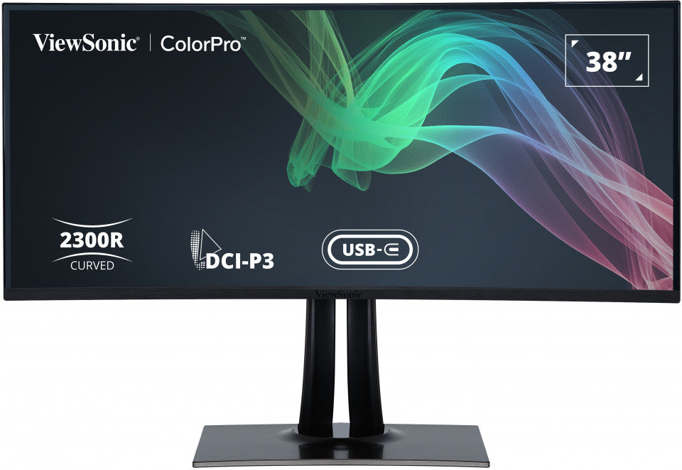 Viewsonic VP3881A, 96.5 cm (38"), 3840 x 1600 pixels, Quad HD+, LED, 5 ms, Black