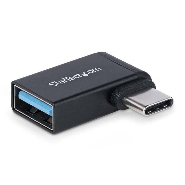 StarTech.com USB-C to USB-A Adapter, Right-Angled, USB 5Gbps, 3A, USB-C Male to USB-A Female Converter, Durable Metal Housing - Thunderbolt Compatible, USB Type-C, USB Type-A, Black