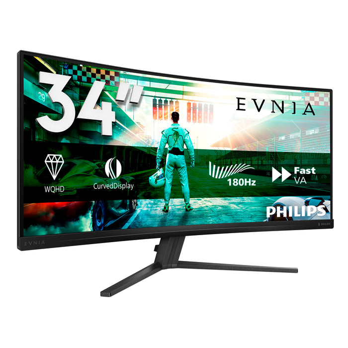 Philips Evnia 34M2C3500L/00, 86.4 cm (34"), 3440 x 1440 pixels, Wide Quad HD, LCD, 1 ms, Black