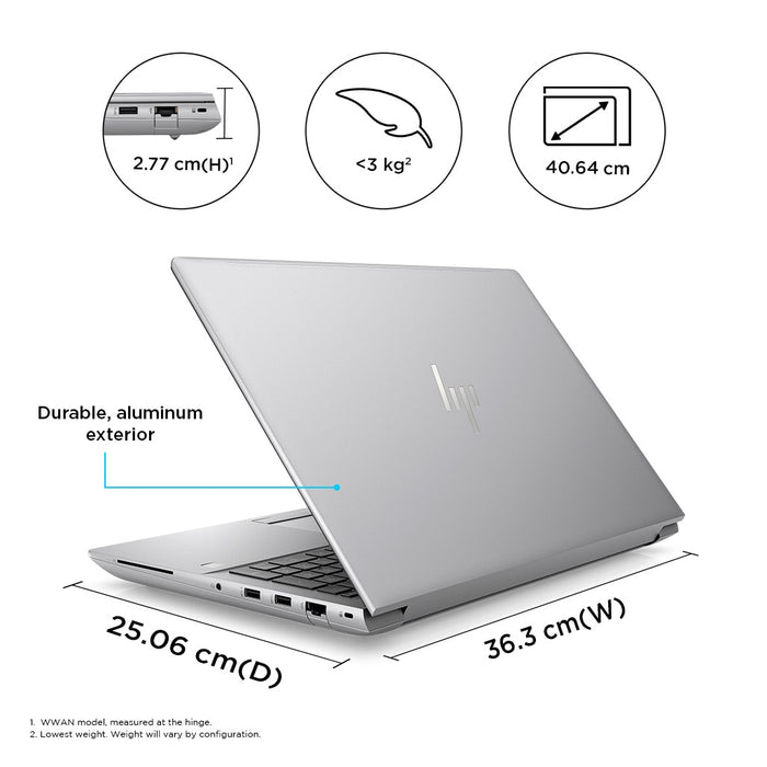 HP ZBook Fury 16 G10, Intel® Core™ i7, 2.1 GHz, 40.6 cm (16"), 1920 x 1200 pixels, 16 GB, 512 GB