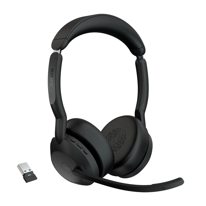 Jabra Evolve2 55 - Link380a MS Stereo, Wireless, Office/Call center, 20 - 20000 Hz, 130 g, Headset