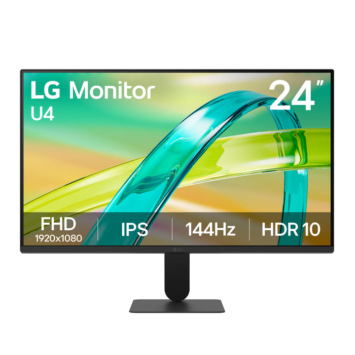 LG Monitor U4 24U411B-B 24-inch IPS Full HD 144Hz Monitor, 61 cm (24"), 1920 x 1080 pixels, Full HD, LCD, 5 ms, Black
