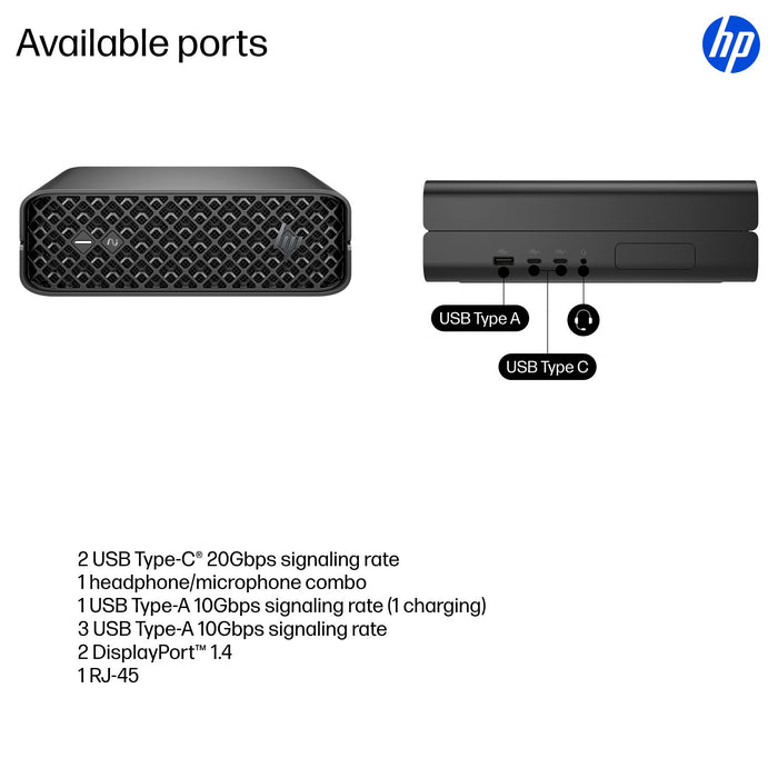 HP Z2 Mini G1i, Intel Core Ultra 9, 285K, 64 GB, DDR5-SDRAM, 1 TB, Windows 11 Pro